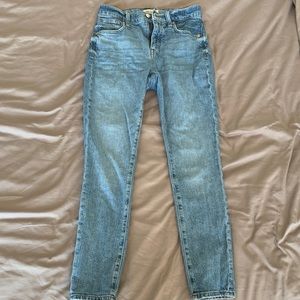 Madewell 9 inch high rise skinny light wash size 25